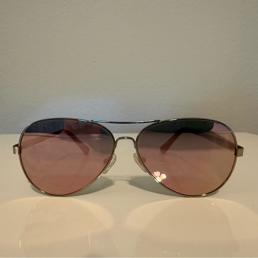 Kenneth Cole Reaction Aviator Sunglasses with Pink Lenses